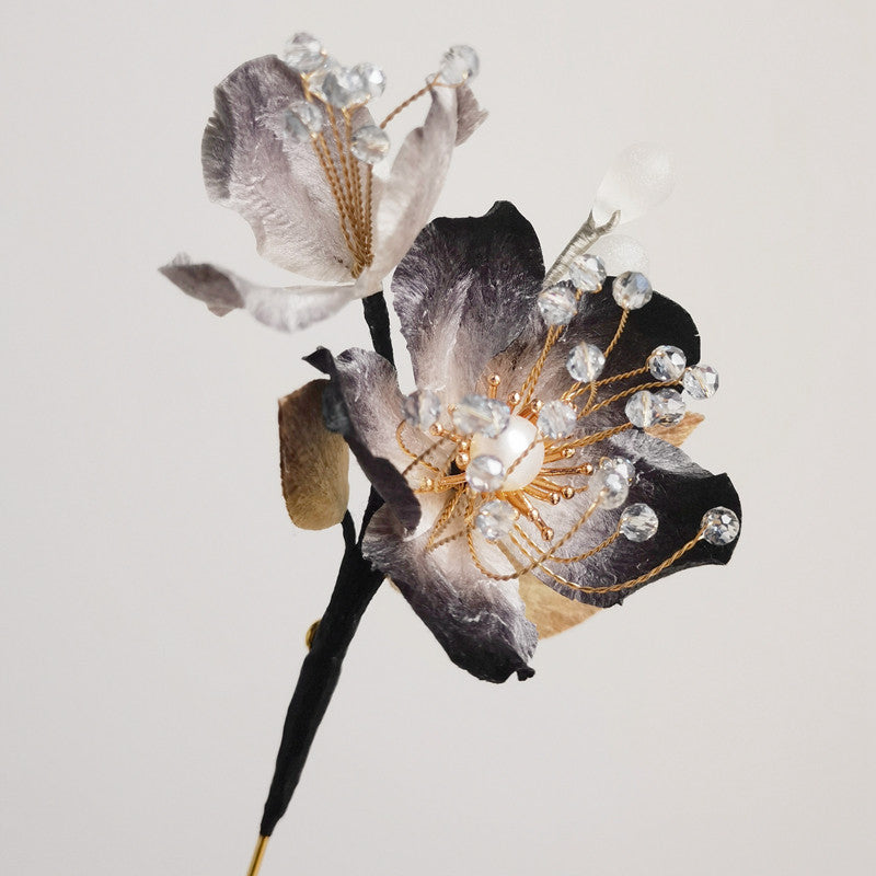 Black Peony Brooche