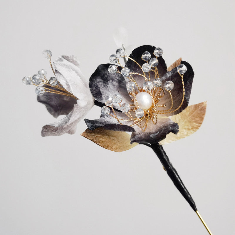 Black Peony Brooche