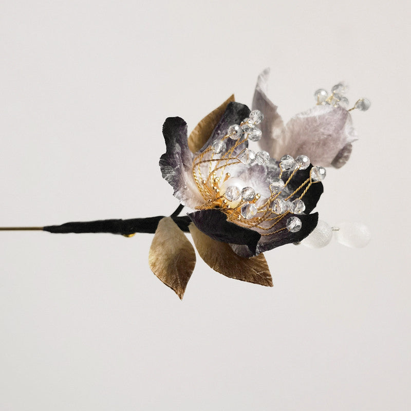 Black Peony Brooche