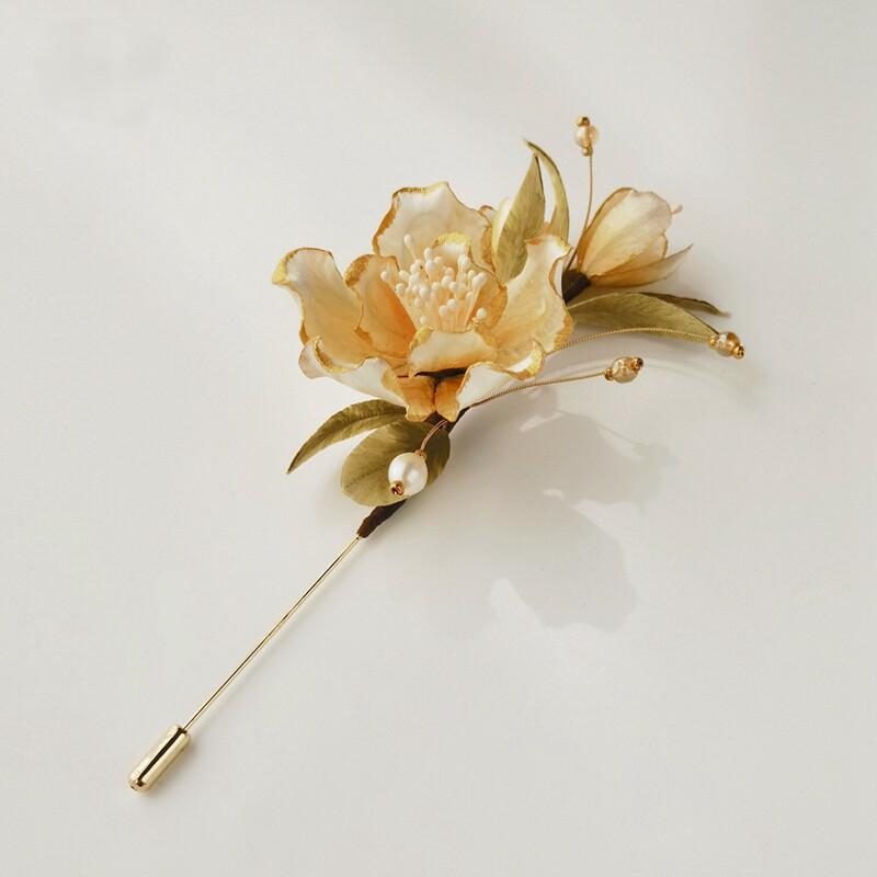 White Camellia Brooche