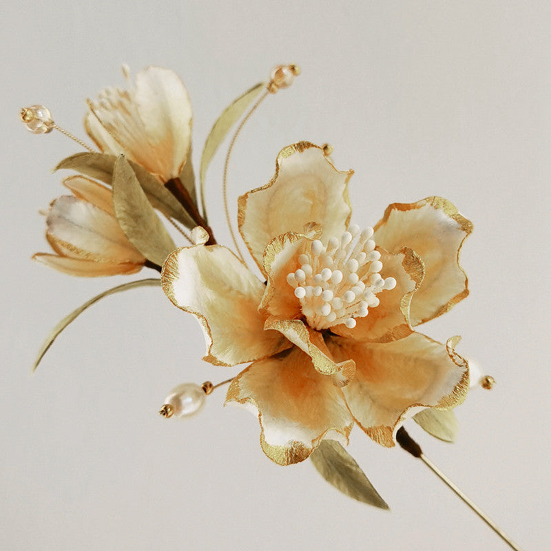 White Camellia Brooche