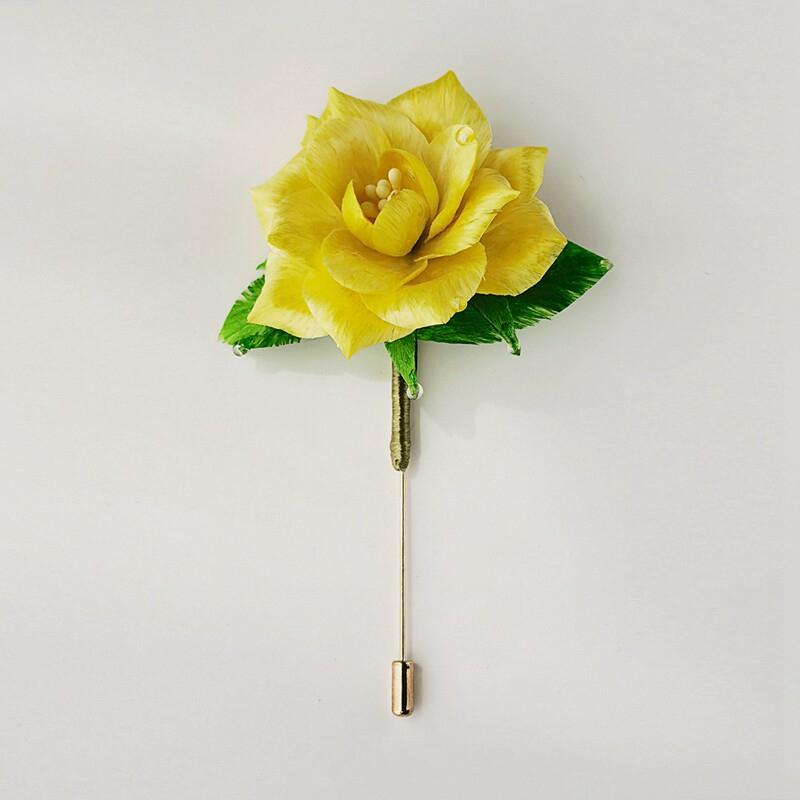 Yellow Dahlia Brooche