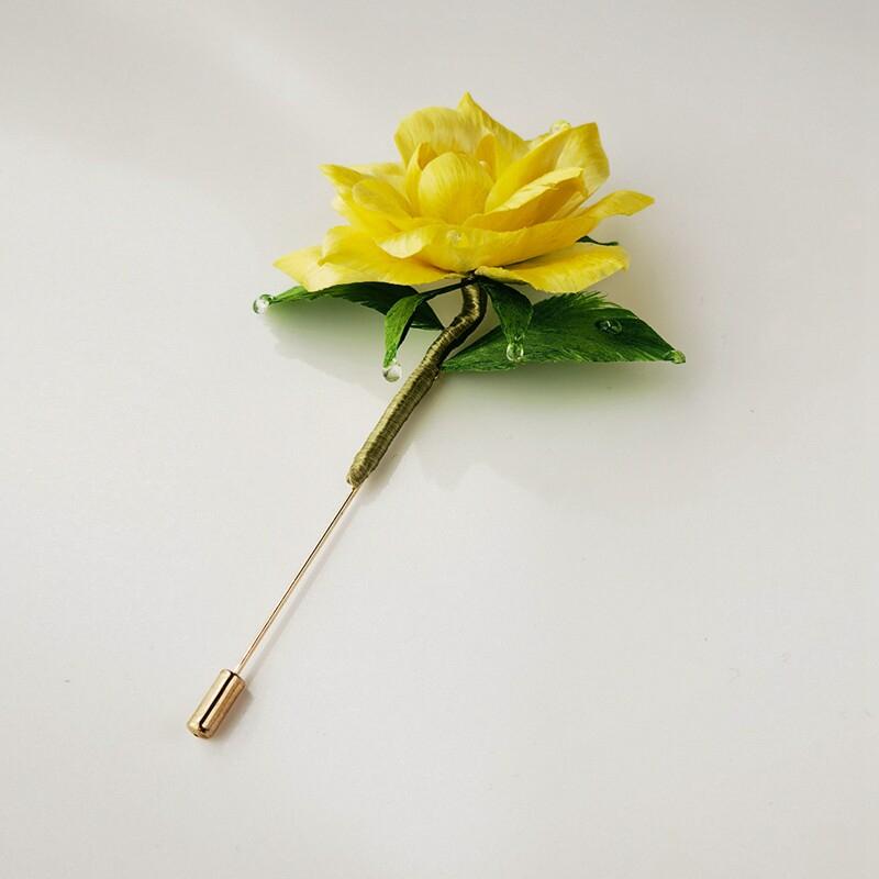 Yellow Dahlia Brooche